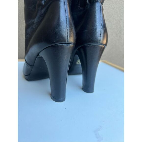 ZOCAL VERO CUOIO Heeled Boots Black Leather Knee High Womens Size 37 (US 7) - Picture 6 of 12